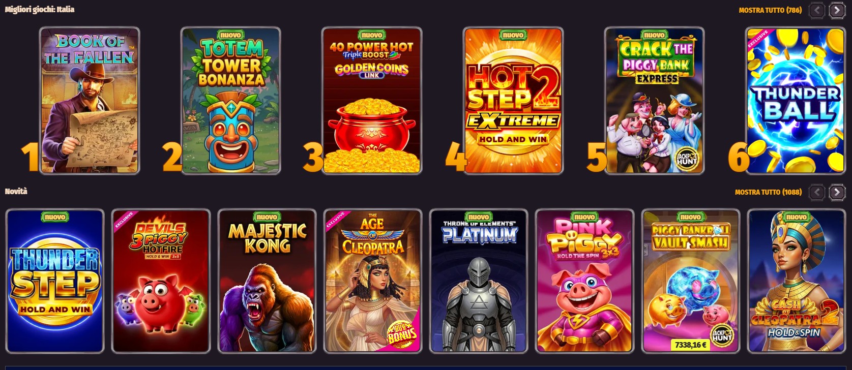 Catalogo delle slot di Dragonia Casino